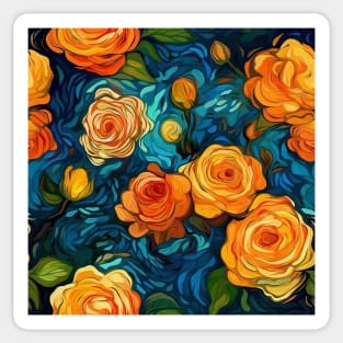 Van Gogh Roses Pattern 15 Sticker
